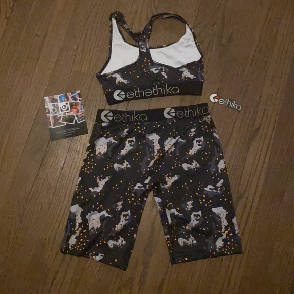 Ethika Lifestyle Camo -Biker Shorts And Sports Bra - Picture 6 of 8